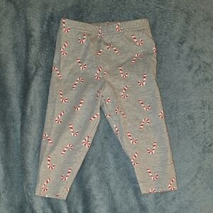 Carter's Gray Baby Leggings with Candy Cane Print